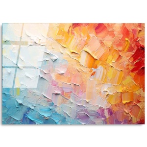 Tablou decorativ Re-Bloom, sticla securizata, multicolor, 70 x 100 cm - Img 4