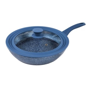 Tigaie tip wok cu capac NutriPan, ecologica, invelis antiaderent, rezistenta la zgarieturi, pentru toate suprafetele de gatit, 28 cm, Resigilat, Grad A