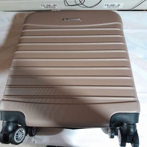 Troler cabina avion, Model Line, 4 roti duble cu rotatie 360°, maner telescopic, cifru, 55 x 36 x 20 cm, ABS, crem, Resigilat, Grad A - Img 5