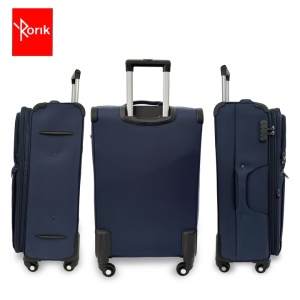 Troler Textil, 24 inch, 68 L, Mediu/M 70x40x28 cm, valiza fermoar cifru antifurt, roti 360°, geamantan maner telescopic, troller expandabil, Albastru, Resigilat, Grad A - Img 4