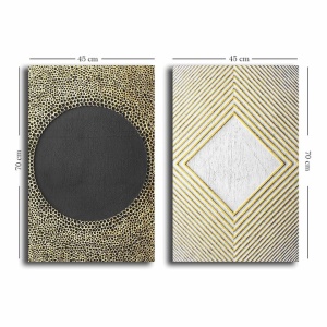 Wallity set 2 tablouri decorative canvas, 2x45x70 cm, panza 100% 2.8mm, rama lemn pin 100%, multicolor - Verificat A · Re-Bloom - Img 2
