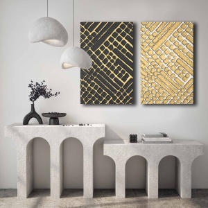 Wallity set 2 tablouri decorative canvas 45x70 cm, panza 100%, rama lemn pin 100%, multicolor - Verificat A · Re-Bloom - Img 4