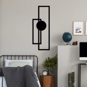 Wallxpert decor de perete din metal, 32x85 cm, grosime 1.5mm, 0.83 kg, design modern, negru - Verificat A · Re-Bloom - Img 3