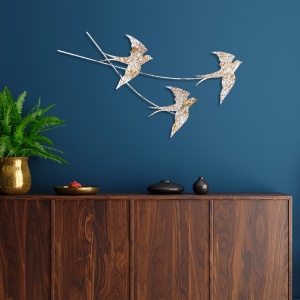 Wallxpert decor de perete din metal, pictat manual, 42x70 cm, grosime 1.5mm, unic, multicolor - Verificat A · Re-Bloom - Img 2