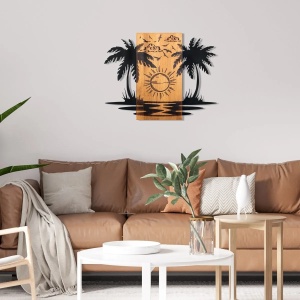 Wallxpert decor de perete metal/lemn, 74x57.5 cm, metal 1.2mm + cadru lemn 3cm, negru/nuc - Verificat A · Re-Bloom - Img 5