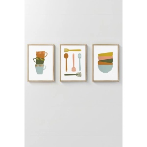 Wallxpert set 3 tablouri decorative inramate, 3x33x48 cm, MDF 100%, cadru lemn masiv 2 cm, imprimare digitala, multicolor - Verificat A · Re-Bloom