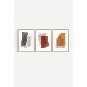 Wallxpert set 3 tablouri decorative inramate, 3x33x48 cm, MDF 100%, cadru lemn masiv 2 cm, imprimare digitala, multicolor - Verificat A · Re-Bloom