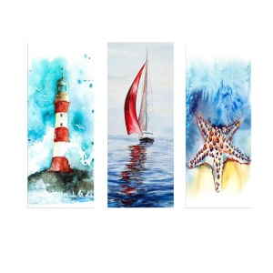 Wallxpert set 3 tablouri decorative MDF, 3x20x50 cm, dimensiune totala 70x50 cm, MDF 100% 3mm, multicolor - Verificat A · Re-Bloom - Img 1