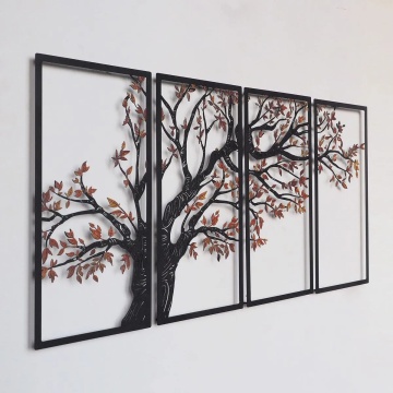 Wallxpert set 4 piese decor de perete 98x48 cm, otel 100% grosime 1.2mm, 1.4 kg, negru - Verificat A · Re-Bloom - Img 6
