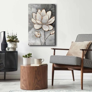 Wallxpert tablou decorativ canvas model floral, 45x70 cm, panza, gri - Verificat A · Re-Bloom - Img 2