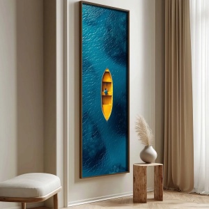 Wallxpert tablou decorativ inramat, 40x120 cm, MDF 3mm, imprimare UV, cadru lemn pin 3.5mm, format panoramic, multicolor - Verificat B · Re-Bloom - Img 2