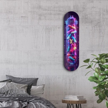 Wallxpert tablou din sticla securizata 20x80 cm, sticla calita 4mm, imprimare UV, multicolor - Verificat A · Re-Bloom - Img 2