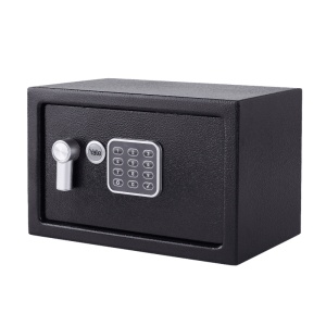 Yale YEC/200/DB2 seif mediu cu alarma 130dB, tastatura electronica PIN 3-8 cifre, 200x310x200mm, 8.6L, 3.6kg, anti-soc, interior mochetat, montare podea/perete, negru - Verificat A · Re-Bloom