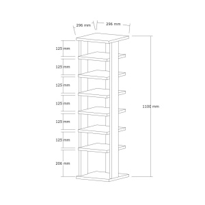 Ayka White dulap pantofi, PAL, 29.6x29.6x110cm, Alb - Verificat A · Re-Bloom - Img 4