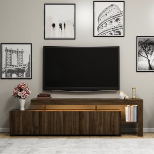 Beliz comoda TV living 192x53x37 cm, nuc, PAL 18mm, iluminare LED - Verificat A · Re-Bloom - Img 2