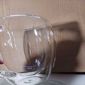Belle Vous set 6 cani termorezistente sticla borosilicata pereti dubli, 350ml, 9.2x11.5 cm + 6 lingurite metalice 15.2cm, transparent - Verificat B · Re-Bloom - Img 7