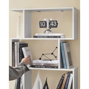 Biblioteca Vasagle, lemn, alb, 70 x 24 x 190,5 cm, Resigilat, Grad A - Img 5