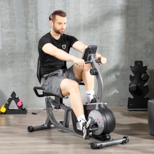 Bicicleta fitness orizontala Re-Bloom, 8 nivele de rezistenta, ecran LCD, otel/ABS, gri/negru/argintiu, 122-137 x 62 x 103cm, Resigilat, Grad A - Img 4