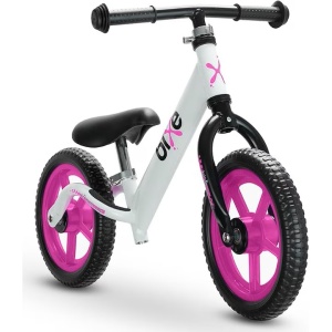 Bixe bicicleta de echilibru fara pedale 12 inch, cadru din aluminiu, cleme sigure, discuri de protectie, 2-5 ani, roz - Verificat A · Re-Bloom