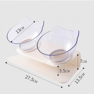 Bol dublu ortopedic anti-varsaturi pentru hrana animalelor ZoneYan, plastic, 27,5 x 13,5 cm - Img 2