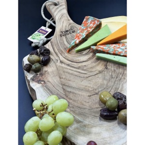 Bonfesto Premium tocator in forma de frunza, lemn acacia, 57x30x2.5 cm, dintr-o singura bucata, maner integrat - Verificat B · Re-Bloom - Img 5