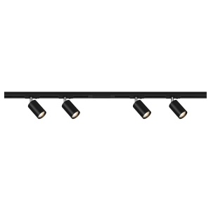 Brilo spotlight 4 lumini GU10, 161 cm, aluminiu vopsit electrostatic, dimabil, IP20, negru - Verificat A · Re-Bloom