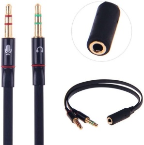 Cablu splitter Audio Smartera Jack 3.5mm tata la 2x 3.5mm mama, aur 24K, negru, 20 cm - Img 3