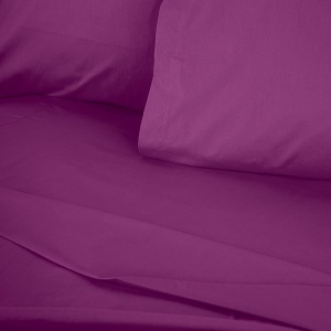 Cearsaf de pat cu elastic, bumbac, 100x200 cm, violet - Verificat A · Re-Bloom - Img 2