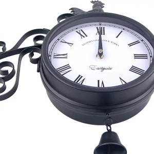 Ceas de perete vintage Rosalind Wheeler, metal/sticla, negru - Img 2