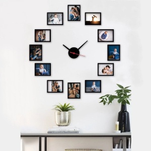 Ceas decorativ de perete model 7139, 50x50 cm, 12 rame foto 13x18 cm, design modern, multicolor - Verificat A · Re-Bloom - Img 2
