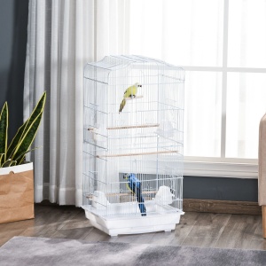 Colivie pentru pasari Re-Bloom, metal/plastic, alb, 46,5 x 35,5 x 92 cm, Resigilat, Grad A - Img 4