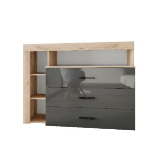 Comoda Irim Maraton 120x43x85.9 cm, MDF Stejar/Gri Cobalt, Resigilat, Grad A