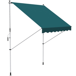 Copertina cu manivela Re-Bloom, cadru telescopic si unghi reglabil, aluminiu/metal/poliester, verde/alb, 200 x 150 cm, Resigilat, Grad A