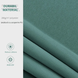 Copertina verticala rulanta Re-Bloom, poliester/aluminiu, 250x200 cm, unghi reglabil 5-45°, manivela 41.4x160 cm, verde - Verificat A · Re-Bloom - Img 4