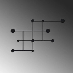 Cuier de perete Re-Bloom, metal, negru, 112 x 64 x 10 cm - Img 5