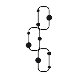 Cuier de perete Re-Bloom, metal, negru, 28 x 5 x 70 cm