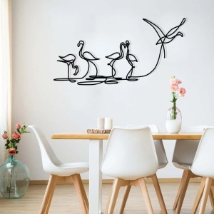 Decor de perete model Flamingo din metal 115x58.5 cm, design modern, negru - Verificat A · Re-Bloom - Img 4