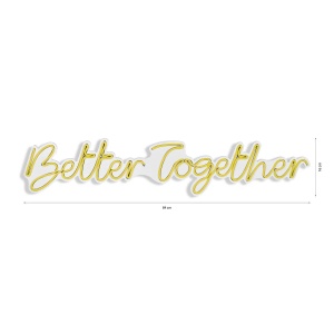 Decor de perete Re-Bloom, Better Together, LED, PVC, galben/alb, 84 x 16 x 2 cm - Img 2