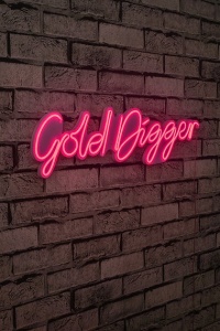Decor de perete Re-Bloom, Gold Digger, LED, PVC, roz, 64 x 16 x 2 cm