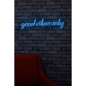Decor de perete Re-Bloom, Good Vibes Only, LED, PVC, albastru, 76 x 2 x 19 cm - Img 4