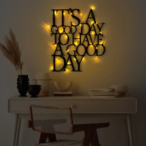 Decor de perete Re-Bloom, LED, metal, negru, 70 x 61 cm - Img 5