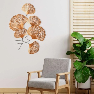 Decor de perete Re-Bloom, metal, cupru, 75 x 5 x 100 cm - Img 2