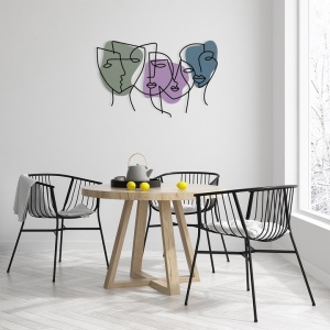 Decor de perete Re-Bloom, metal/lemn, multicolor, 70 x 50 cm - Img 4