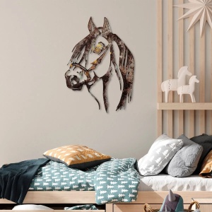 Decor de perete Re-Bloom, model cal, metal, maro, 38 x 53 cm - Img 3