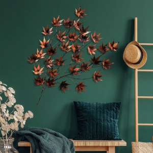 Decor de perete Re-Bloom, model frunze, metal, maro, 85 x 115 x 4 cm - Img 2