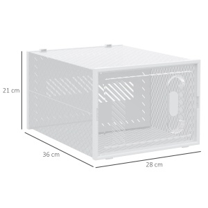 Dulap pantofi modular 18 cuburi, ventilatie, PP, max. 46 EU, Transparent/Alb - Verificat A · Re-Bloom - Img 6