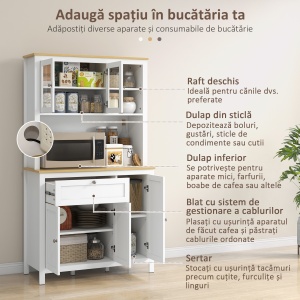 Dulap pentru bucatarie, MDF, alb/natur, 100 x 40 x 180 cm, Resigilat, Grad A - Img 6