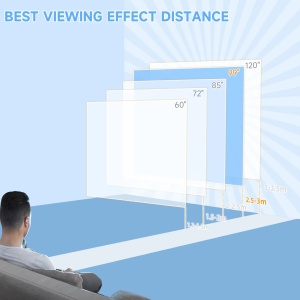 Ecran proiectie 4K HD Re-Bloom, plastic/metal, alb, 215 x 8 x 140 cm, Resigilat, Grad A - Img 5