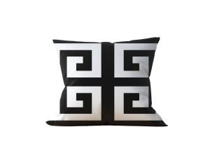 Fata de perna decorativa, 50% bumbac/50% poliester, 43x43 cm, alb/negru - Verificat A · Re-Bloom