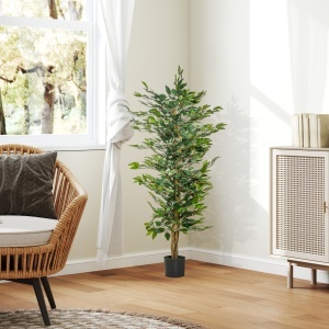 Ficus artificial Re-Bloom, PEVA/PE/ciment, inaltime 150 cm, vas diametru 17x14.5 cm, intretinere redusa, verde/maro - Verificat A · Re-Bloom - Img 6